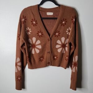 Floral Alter'd State Cardigan Cropped Sweater Size M